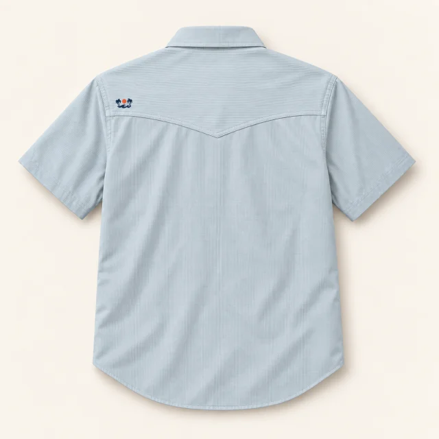 Surf Squad Pearl Snap, back view.
